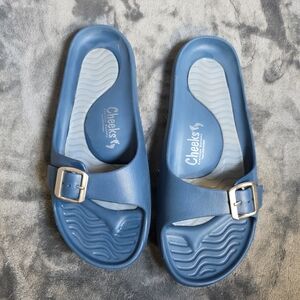 Cheeks Women's Buckle Slide Sandals - Blue